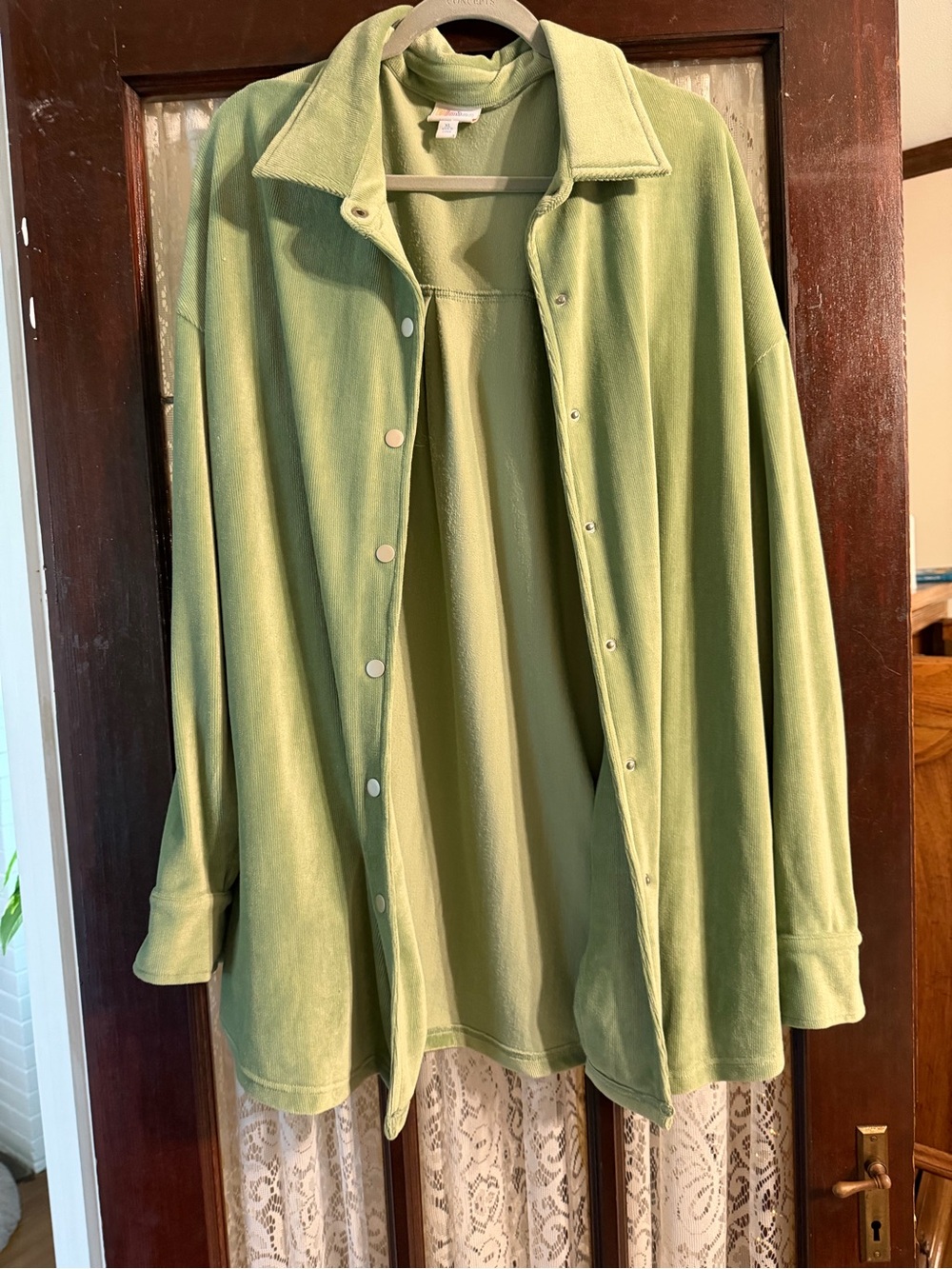 LuLaRoe Light Green Button-Up Sweater Cardigan